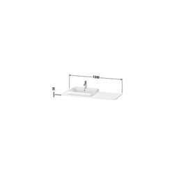 Duravit Happy D.2 Konsole 550x1300x16mm, L, Taupe SM, ohne Konsolenträger, 1 Aussc... DURAVIT-HP031KL8383 4067116022599 (Abb. 1)