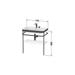 Duravit Happy D.2 Waschtisch-Set C-bonded Metallkonsole Echtholzfurnier, 490x775x8... DURAVIT-HP4737O2222 4063382004536 (Abb. 1)