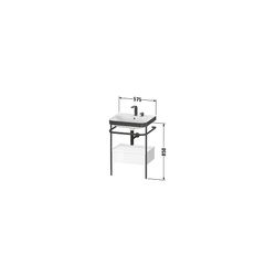 Duravit Happy D.2 Waschtisch-Set C-bonded Metallkonsole, SK Lack, 490x575x850mm, W... DURAVIT-HP4740N8484 4067116032178 (Abb. 1)