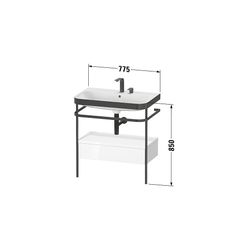 Duravit Happy D.2 Waschtisch-Set C-bonded Metallkonsole, SK Lack, 490x775x850mm, T... DURAVIT-HP4742N6060 4053424995557 (Abb. 1)
