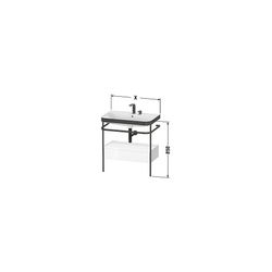 Duravit Happy D.2 Waschtisch-Set C-bonded Metallkonsole, SK Lack, 490x775x850mm, T... DURAVIT-HP4742N6060 4053424995557 (Abb. 1)