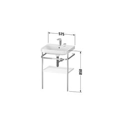 Duravit Happy D.2 Waschtisch-Set C-shaped Metallkonsole 490x575x850mm, Weiß, ohne ... DURAVIT-HP4835N2222 4063382005328 (Abb. 1)