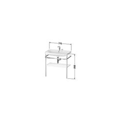 Duravit Happy D.2 Waschtisch-Set C-shaped Metallkonsole 490x775x850mm, Weiß Hochgl... DURAVIT-HP4837O2222 4063382005878 (Abb. 1)