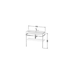 Duravit Happy D.2 Waschtisch-Set C-shaped Metallkonsole 490x975x850mm, Weiß SM, mi... DURAVIT-HP4838N8383 4067116019612 (Abb. 1)