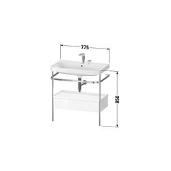 Duravit Happy D.2 Waschtisch-Set C-shaped Metallkonsole, SK Dekor, 490x775x850mm, ... DURAVIT-HP4842N8484 4067116028096 (Abb. 1)