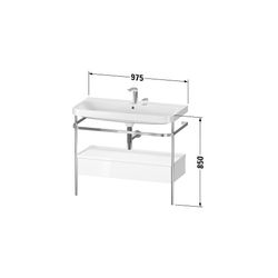 Duravit Happy D.2 Waschtisch-Set C-shaped Metallkonsole, SK Dekor, 490x975x850mm, ... DURAVIT-HP4843E3636 4053424997827 (Abb. 1)