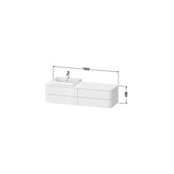 Duravit Happy D.2 Konsolenwaschtischunterbau wandhäng. 550x1600x408mm R, Graphit S... DURAVIT-HP4973R8080 4053424869872 (Abb. 1)