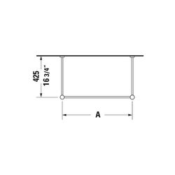 Duravit Vero Metallkonsole 425x625x715-780mm, für 045470, Chrom poliert, Höhenverst... DURAVIT-0030751000 4021534786716 (Abb. 1)