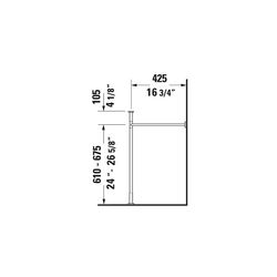 Duravit Vero Metallkonsole 425x625x715-780mm, für 045470, Chrom poliert, Höhenverst... DURAVIT-0030751000 4021534786716 (Abb. 1)