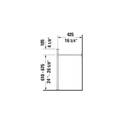 Duravit Vero Metallkonsole 425x625x715-780mm, für 045470, Chrom poliert, Höhenverst... DURAVIT-0030751000 4021534786716 (Abb. 1)