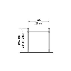 Duravit Vero Metallkonsole 425x625x715-780mm, für 045470, Chrom poliert, Höhenverst... DURAVIT-0030751000 4021534786716 (Abb. 1)