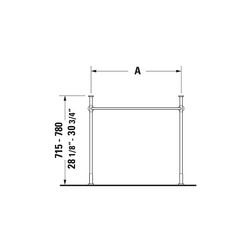 Duravit Vero Metallkonsole 425x625x715-780mm, für 045470, Chrom poliert, Höhenverst... DURAVIT-0030751000 4021534786716 (Abb. 1)