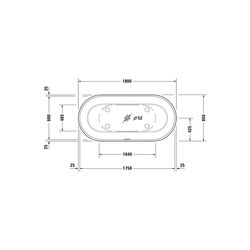 Duravit Luv Badewanne 615x850x1800mm, 252l, Mattweiß, Oval, Freistehend, 2 Rüc... DURAVIT-700434000000000 4053424180199 (Abb. 1)