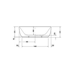 Duravit Luv Badewanne 615x850x1800mm, 252l, Mattweiß, Oval, Freistehend, 2 Rüc... DURAVIT-700434000000000 4053424180199 (Abb. 1)