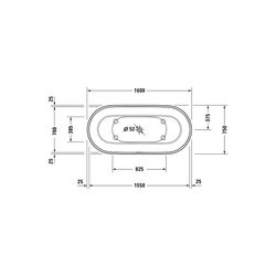 Duravit Luv Badewanne 615x750x1600mm, 165l, Mattweiß, Oval, Freistehend, 2 Rüc... DURAVIT-700461000000000 4063382014269 (Abb. 1)