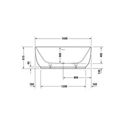 Duravit Luv Badewanne 615x750x1600mm, 165l, Mattweiß, Oval, Freistehend, 2 Rüc... DURAVIT-700461000000000 4063382014269 (Abb. 1)
