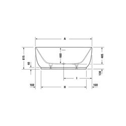Duravit Luv Badewanne 615x750x1600mm, 165l, Mattweiß, Oval, Freistehend, 2 Rüc... DURAVIT-700461000000000 4063382014269 (Abb. 1)