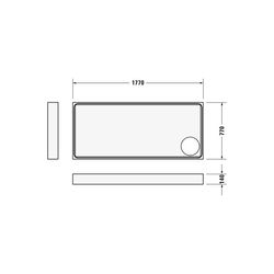 Duravit Starck Slimline Duschwanne 800x1800x65mm, Rechteckig, Weiß glänzend, a... DURAVIT-720240000000000 4053424689135 (Abb. 1)