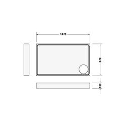 Duravit Starck Slimline Duschwanne 900x1500x60mm, Rechteckig, Weiß glänzend, a... DURAVIT-720243000000000 4053424689166 (Abb. 1)