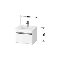Duravit Ketho Waschtischunterbau wandh. 412x500x410mm, Compact Mattweiß, Griffleis... DURAVIT-KT640401818 4063382032416 (Abb. 1)