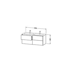 Duravit L-Cube Waschtischunterbau wandh. 481x1290x550mm Eiche Marmoriert Matt, Gri... DURAVIT-LC625905555 4067116352566 (Abb. 1)