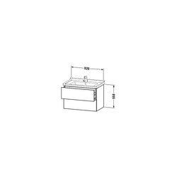 Duravit L-Cube Waschtischunterbau wandh. 469x820x558mm Eiche Marmoriert Matt, Grif... DURAVIT-LC626505555 4067116352511 (Abb. 1)