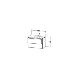 Duravit L-Cube Waschtischunterbau wandh. 481x820x550mm Eiche Marmoriert Matt, Grif... DURAVIT-LC629205555 4067116352085 (Abb. 1)
