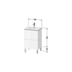 Duravit L-Cube Waschtischunterbau bodenst. 421x520x704mm Eiche Marmoriert Matt, Gr... DURAVIT-LC667105555 4067116351699 (Abb. 1)