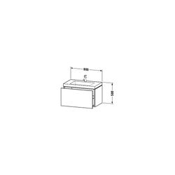 Duravit L-Cube Waschtisch-Set C-bonded wh Echtholzfurnier 480x800x500mm Eiche dunk... DURAVIT-LC6917O7272 4053424408194 (Abb. 1)