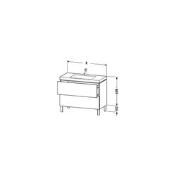 Duravit L-Cube Waschtisch-Set C-bonded bodenst. Echtholzfurnier, 480x800x698mm, We... DURAVIT-LC6937O8484 4067116014495 (Abb. 1)
