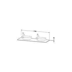 Duravit Luv Massivholzkonsole 595x1783x25mm, 2 Ausschnitte/Waschplätze, Amerikanis... DURAVIT-LU9462B7777 4053424465920 (Abb. 1)