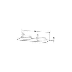 Duravit Luv Konsole 595x1783x20mm, 2 Ausschnitte/Waschplätze, Luv Konsole, Weiß po... DURAVIT-LU9467B1717 4053424466019 (Abb. 1)