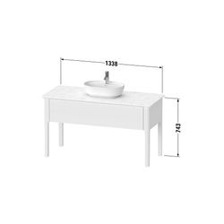 Duravit Luv Konsolenwaschtischunterbau bodenstehend 570x1338x743mm ohne KSP Taupe ... DURAVIT-LU956106060 4053424465388 (Abb. 1)