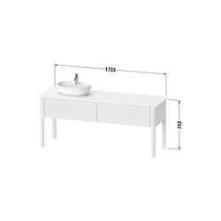 Duravit Luv Konsolenwaschtischunterbau bodenstehend 570x1733x743mm L, ohne KSP Tau... DURAVIT-LU9563L6060 4053424465500 (Abb. 1)