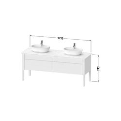 Duravit Luv Konsolenwaschtischunterbau bodenstehend 570x1733x743mm ohne KSP 2 Ausz... DURAVIT-LU9567B9292 4053424465753 (Abb. 1)