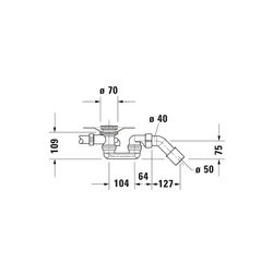 Duravit Ab- und Überlaufgarnitur, Chrom glänzend, rund mit Griffmulden, Bowden... DURAVIT-790225000001000 4021534405907 (Abb. 1)