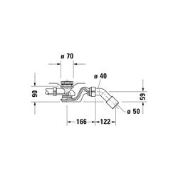Duravit Ab- und Überlaufgarnitur, Chrom glänzend, Quadroval, Bowdenzuglänge 85... DURAVIT-792208000001000 4063382030979 (Abb. 1)
