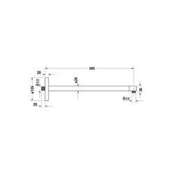 Duravit Brausearm Länge 485mm Wandmontage Rosette rund, Chrom Hochglanz... DURAVIT-UV0670021000 4053424467535 (Abb. 1)