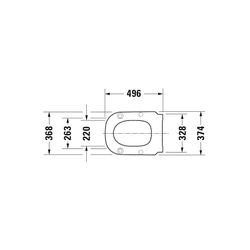 Duravit D-Code WC-Sitzring, Weiß glänzend, 368x42x496mm verlängert, Winkelpuffer, d... DURAVIT-0060910000 4021534949234 (Abb. 1)