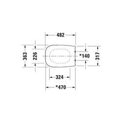 Duravit D-Code WC-Sitz Weiß HG 362x55x478mm mit Absenkauto. Sitzgarnitur ab. vorne ... DURAVIT-0062090096 4021534569319 (Abb. 1)