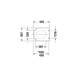 Duravit WC-Sitz, Weiß Hochglanz 364x43x445mm, mit Absenkautomatik, Sitzgarnitur abn... DURAVIT-0066990000 4021534386374 (Abb. 1)