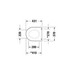 Duravit WC-Sitz, D-shaped, Weiß HG 370x43x431mm mit Absenkautomatik, Sitzgarnitur a... DURAVIT-0069890000 4021534634338 (Abb. 1)