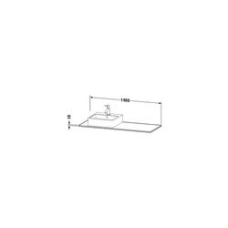 Duravit XSquare Konsole 550x1400x16mm, Mattweiß, ohne Konsolenträger, 1 Ausschnitt... DURAVIT-XS060GL1818 4053424567563 (Abb. 1)