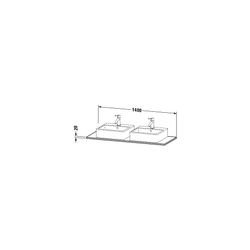 Duravit XSquare Massivholzkonsole 550x1400x20mm, 2 Ausschnitte/Waschplätze, Amerik... DURAVIT-XS064GB7777 4053424569826 (Abb. 1)