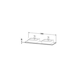 Duravit XSquare Massivholzkonsole 550x1600x20mm, 2 Ausschnitte/Waschplätze, Amerik... DURAVIT-XS064HB7777 4053424569833 (Abb. 1)