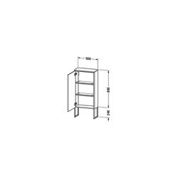 Duravit XSquare Halbhochschrank Dekor 236x500x1136mm Weiß SM, 1 Tür R 2 Glas-FB mi... DURAVIT-XS1304R8484 4067116063936 (Abb. 1)