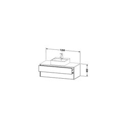 Duravit XSquare Konsolenwaschtischunterbau wandhäng. 548x1200x400mm, ohne KSP Matt... DURAVIT-XS491201818 4053424559032 (Abb. 1)