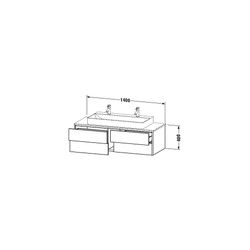 Duravit XSquare Konsolenwaschtischunterbau wandhäng. 548x1400x400mm Eiche Mattschw... DURAVIT-XS4915M1616 4063382138316 (Abb. 1)