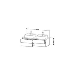 Duravit XSquare Konsolenwaschtischunterbau wandhäng. 548x1400x400mm B, Weiß Seiden... DURAVIT-XS4916B3636 4053424560526 (Abb. 1)