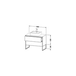 Duravit XSquare Konsolenwaschtischunterbau bodenstehend 548x1000x778mm ohne KSP Ma... DURAVIT-XS492101818 4053424564807 (Abb. 1)